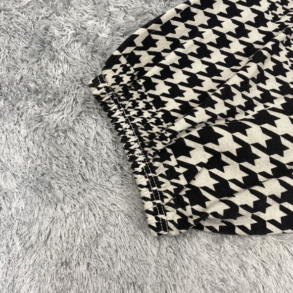 Monrow Shirt Women Small Black Houndstooth Sweatshirt Sweater Puff Sleeve USA - Picture 5 of 14